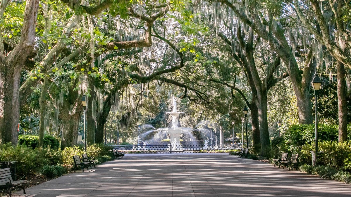 A photo of Forsyth Park in Savannah GA